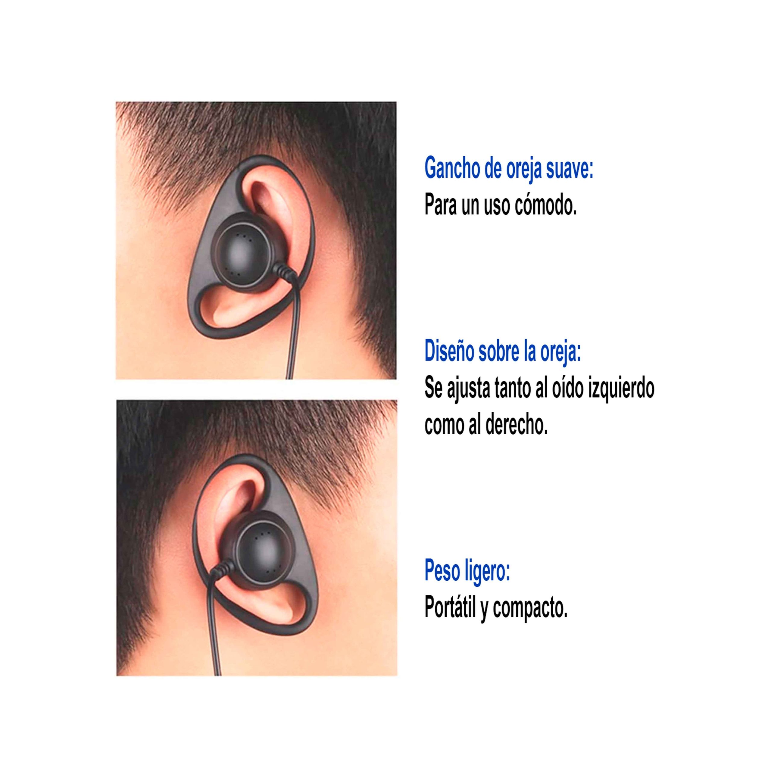 AURICULAR PARA VIGILANCIA CON MICRÓFONO PTT EN LINEA PARA RADIO HANDY TALKABOUT SERIE “T” GENÉRICA AU-RM1 - Imagen 4