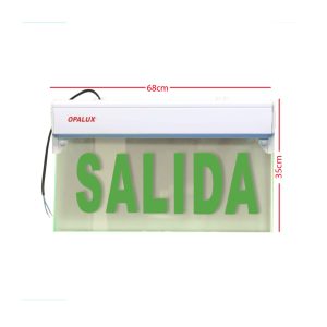 Señalizador de Emergencia Acrílico OPALUX 16 LED Transparente “Salida” Doble Cara 220V OP-297GR-S
